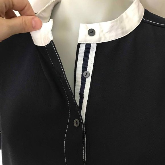 NAVY And White Zara Shift Dress With Placket 🌻 - Picture 3 of 10